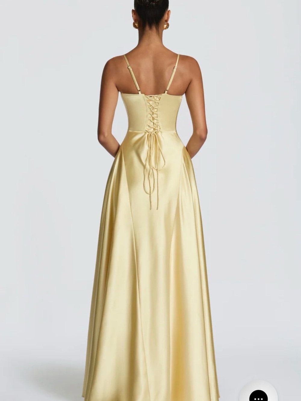BABYBOO - Asterin Maxi Dress - Satin Evening Gown in Pale Gold - Picture 2 of 6